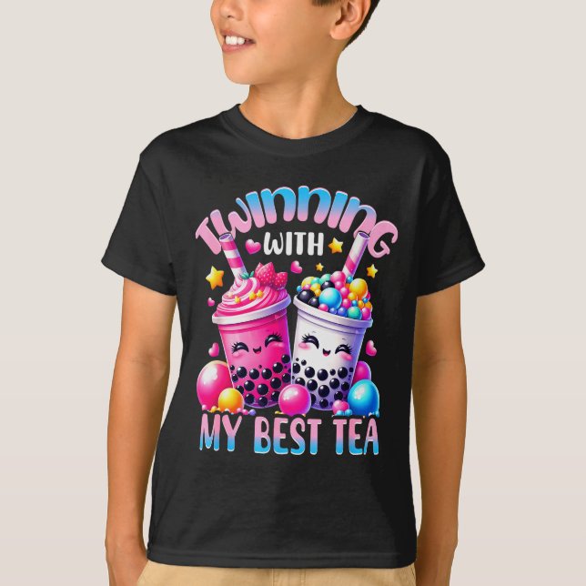 Twinning With My Tea Bubble Tea Boba Ie Friendship T-Shirt (Front)