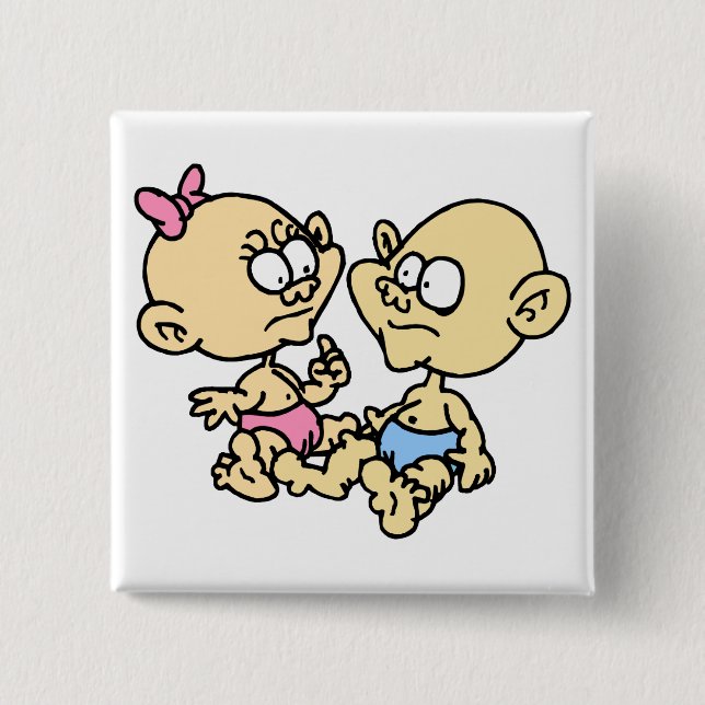 Twins 15 Cm Square Badge (Front)