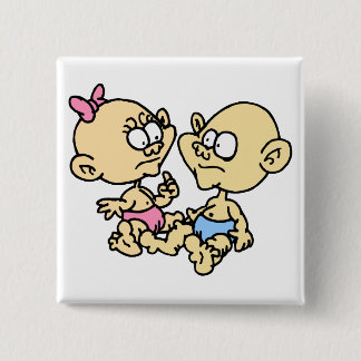 Twins 15 Cm Square Badge