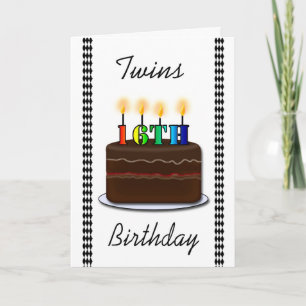 Twins 16th Birthday Card