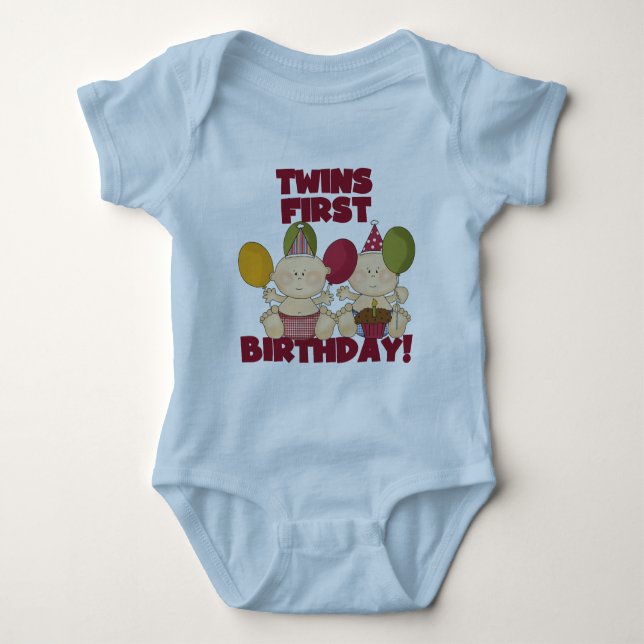Twins 1st Birthday - Boys T-shirts and Gifts (Front)