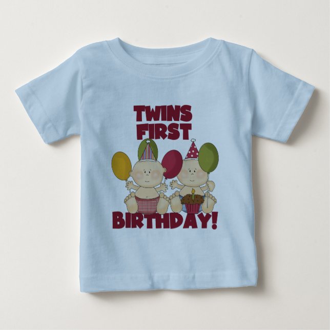 Twins 1st Birthday - Boys T-shirts and Gifts (Front)