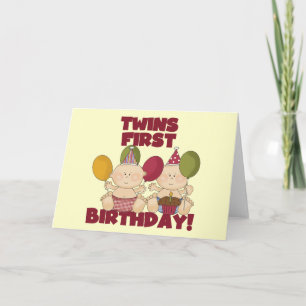 Twins 1st Birthday - Boys T-shirts and Gifts Card