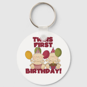 Twins 1st Birthday - Boys T-shirts and Gifts Key Ring