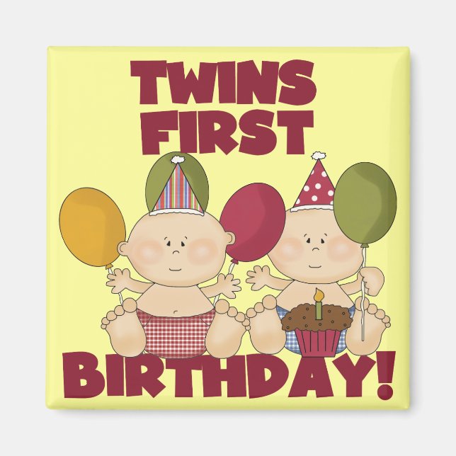 Twins 1st Birthday - Boys T-shirts and Gifts Magnet (Front)