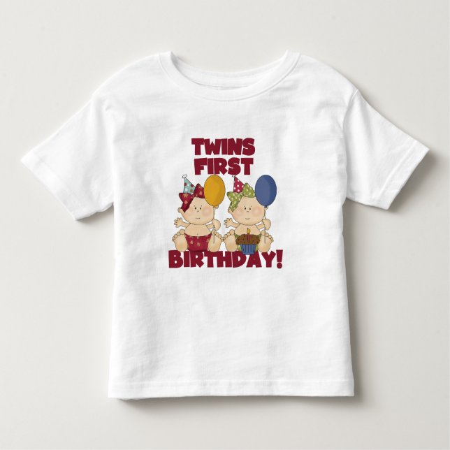 Twins 1st Birthday - Girls Tshirts and Gifts (Front)