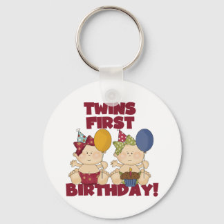 Twins 1st Birthday - Girls Tshirts and Gifts Key Ring