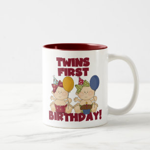 Twins 1st Birthday - Girls Tshirts and Gifts Two-Tone Coffee Mug