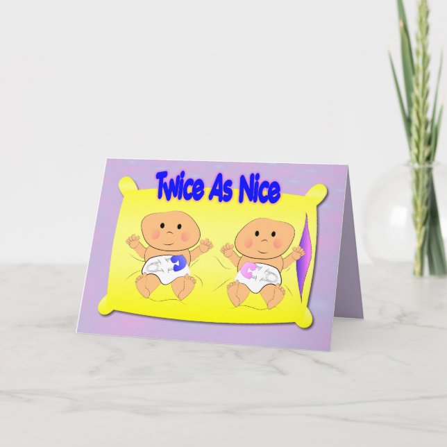 Twins Announcement Card (Front)