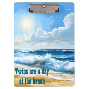 Twins are a day at the beach  clipboard