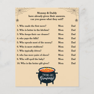Twins Are Brewing Game Guess Who Mum or Dad