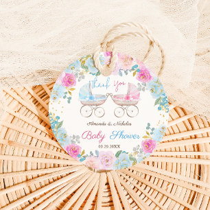 Twins Baby Shower Boy Girl Thank You Favour Tags