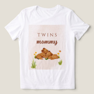 Twins baby shower gender neutral mommy t-shirt Tri-Blend shirt