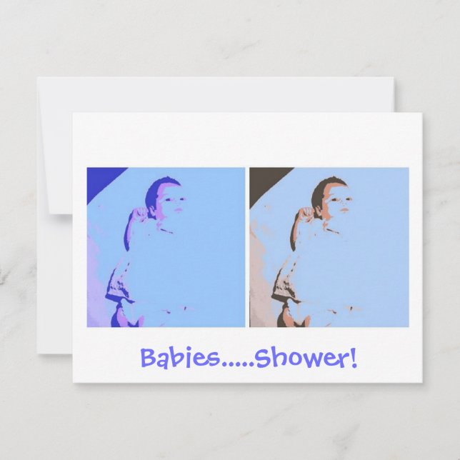 Twins Baby Shower Invitation (Front)