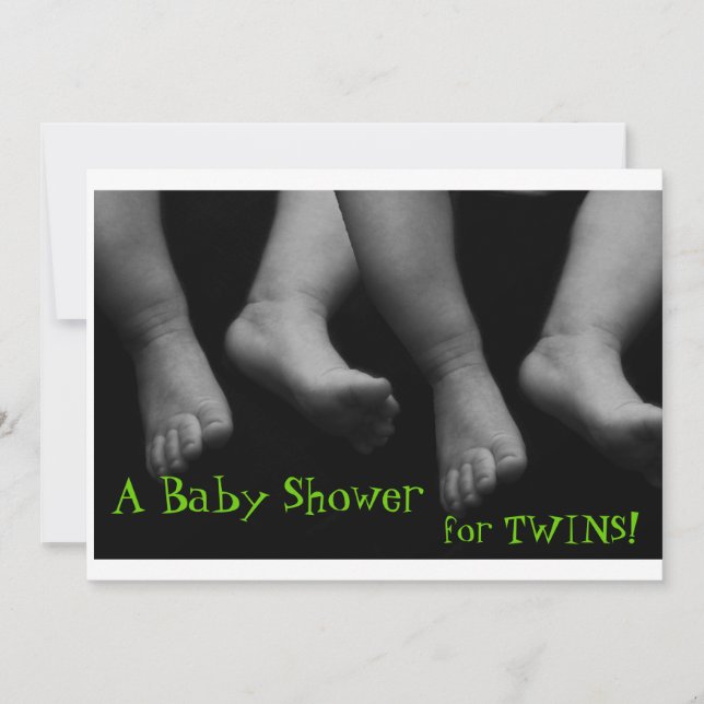 Twins Baby Shower Invitation (Front)