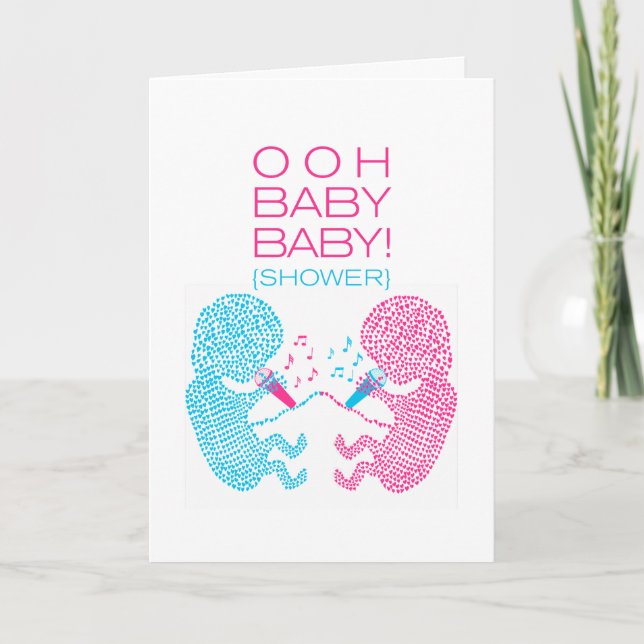 Twins Baby Shower Invitation Boy and Girl (Front)