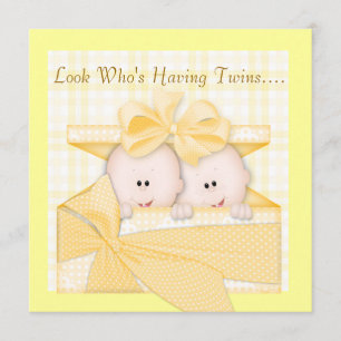 TWINS BABY SHOWER INVITATION NEUTRAL GENDERS