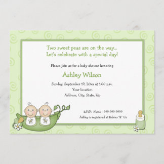 Twins Baby Shower Invitations