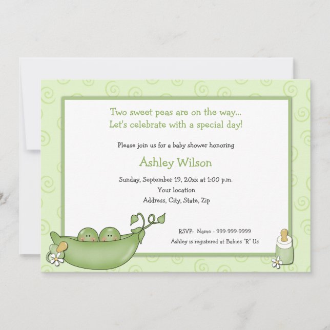 Twins Baby Shower Invitations (Front)