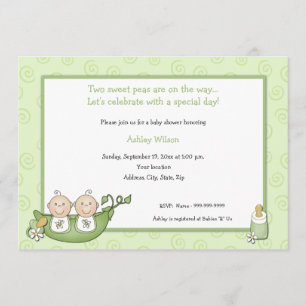 Twins Baby Shower Invitations