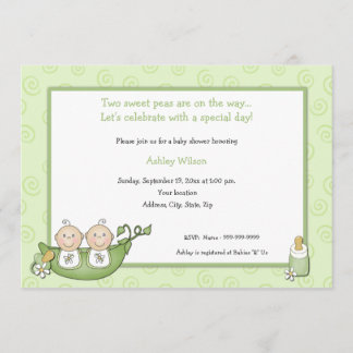 Twins Baby Shower Invitations