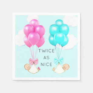 twins baby shower napkin