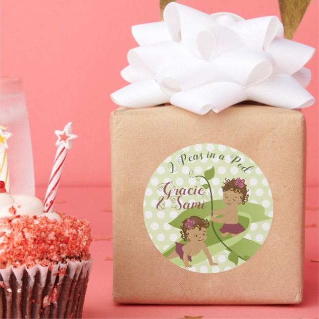 Twins Baby Shower or 1st Birthday Party Sticker (Party)