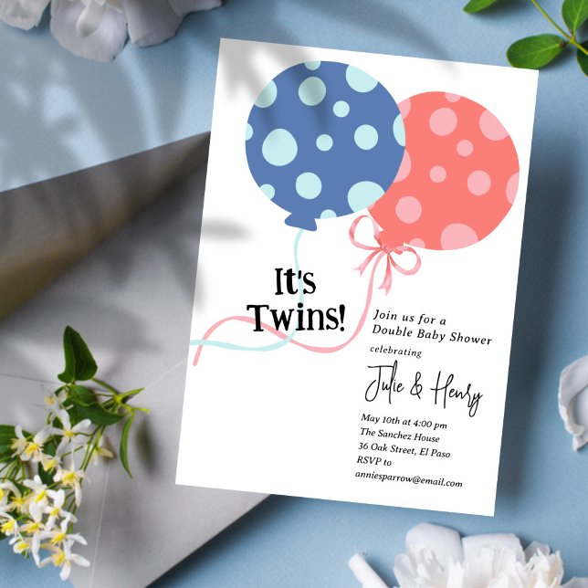 Twins Baby Shower Party Invitation (Creator Uploaded)