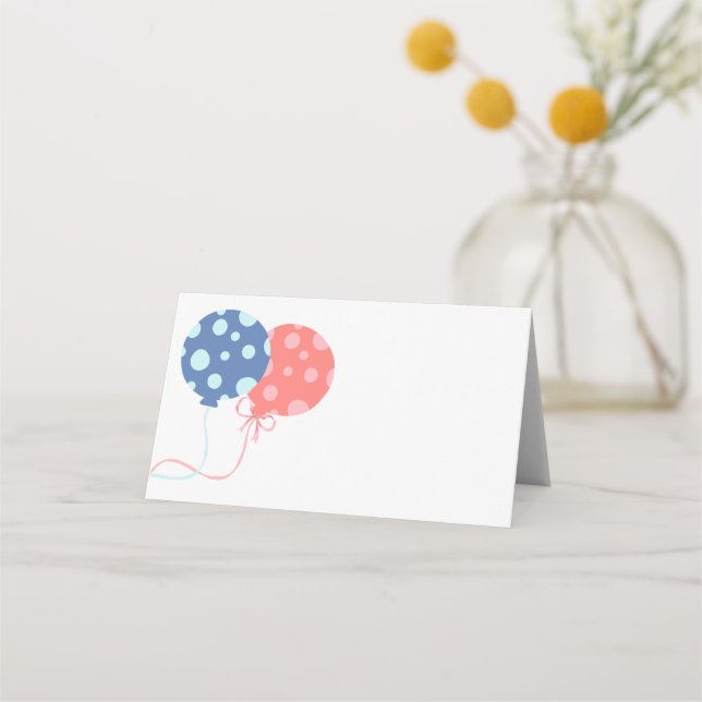 Twins Baby Shower Party Place Card (Front)