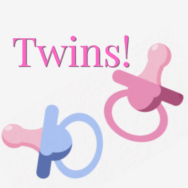 TWINS BABY SHOWER WITH PINK & BLUE PACIFIER INVITATION (One of Each! Twins Baby Shower Invitation)
