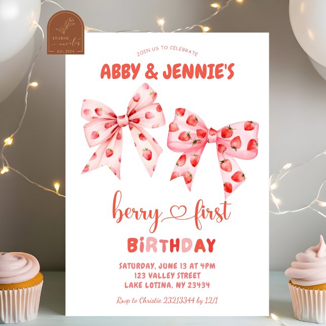 Twins Berries Birthday Invitation (Creator Uploaded)