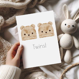 Twins Boho Baby Congratulations Card