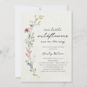 Twins Boho Little Wildflower Baby Shower Invitation