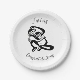 Twins - Bonobo - Congratulations -  Paper Plate