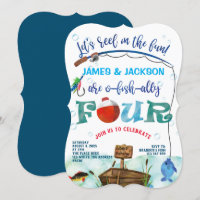 Twins boys little fisherman fishing themed 4th