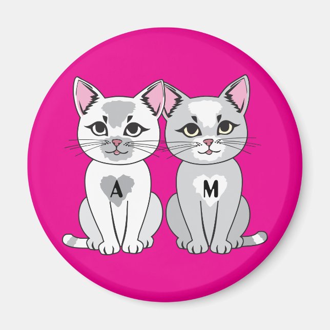 Twins cat magnet (Front)