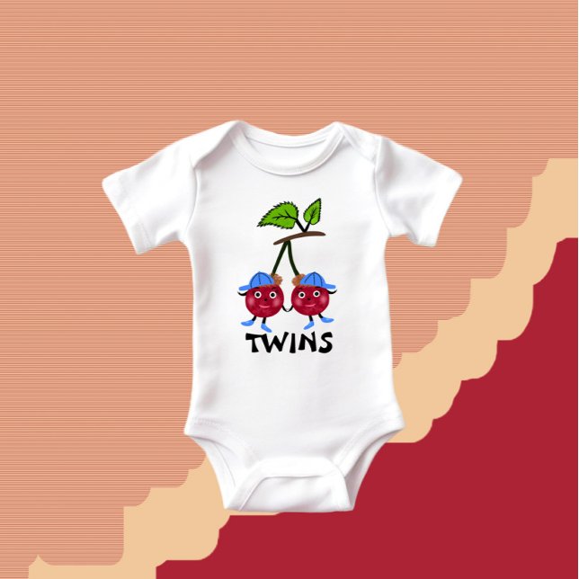 Twins cherries  baby bodysuit (Creator Uploaded)