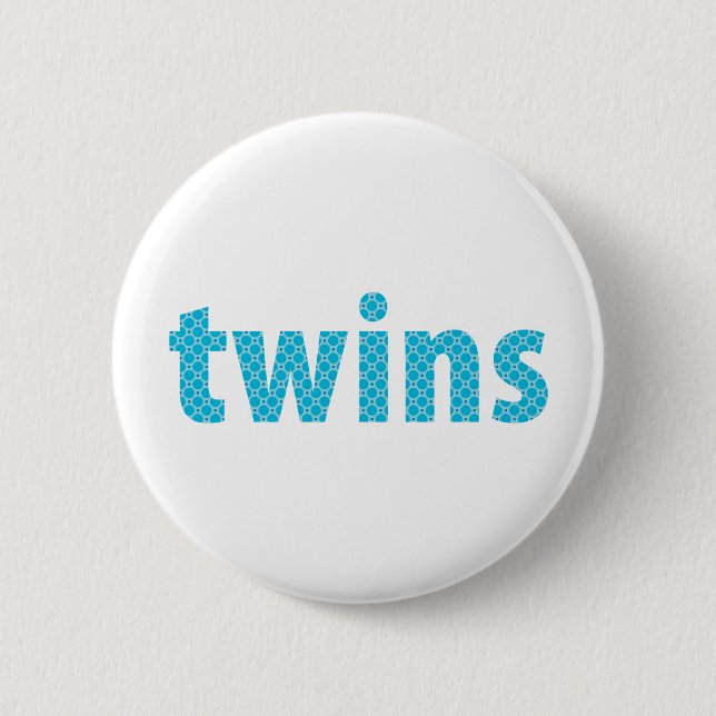TWINS COLLECTION - boys {aqua} 6 Cm Round Badge (Front)