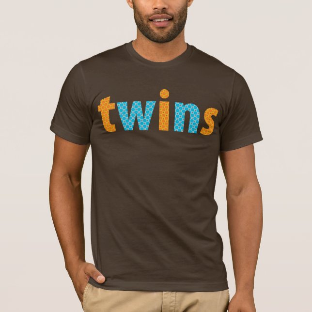TWINS COLLECTION - boys {orange + aqua} T-Shirt (Front)