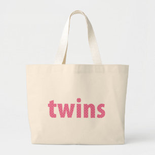TWINS COLLECTION - girls {pink} Large Tote Bag