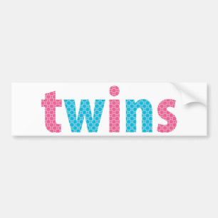 TWINS COLLECTION - mixed {aqua + pink} Bumper Sticker