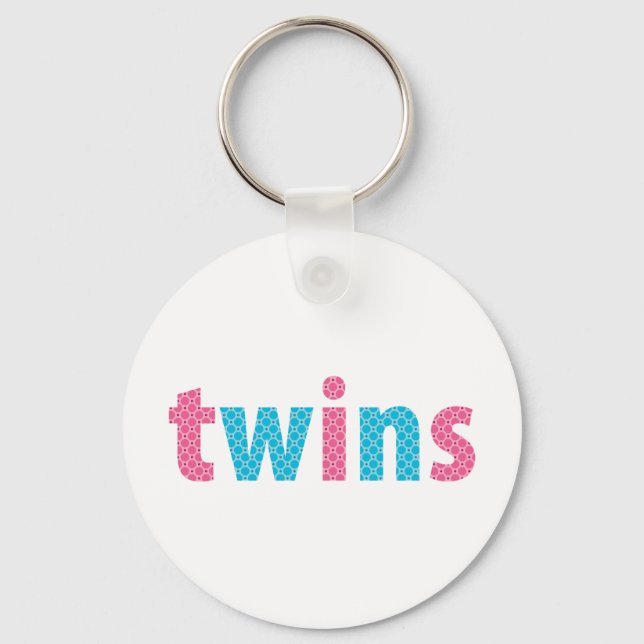 TWINS COLLECTION - mixed {aqua + pink} Key Ring (Front)