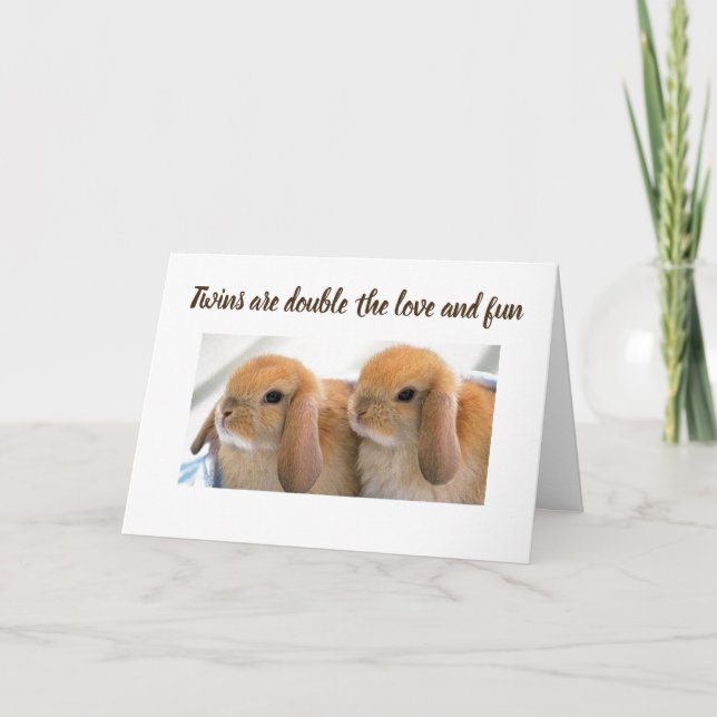 **TWINS** CONGRATULATIONS DOUBLE LOVE/FUN CARD (Front)