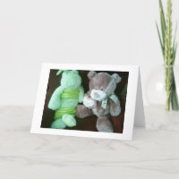 TWINS CONGRATULATIONS with 2 STUFFED ANIMALS