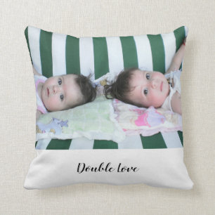 Twins Double Love, Hearts Pattern Cushion