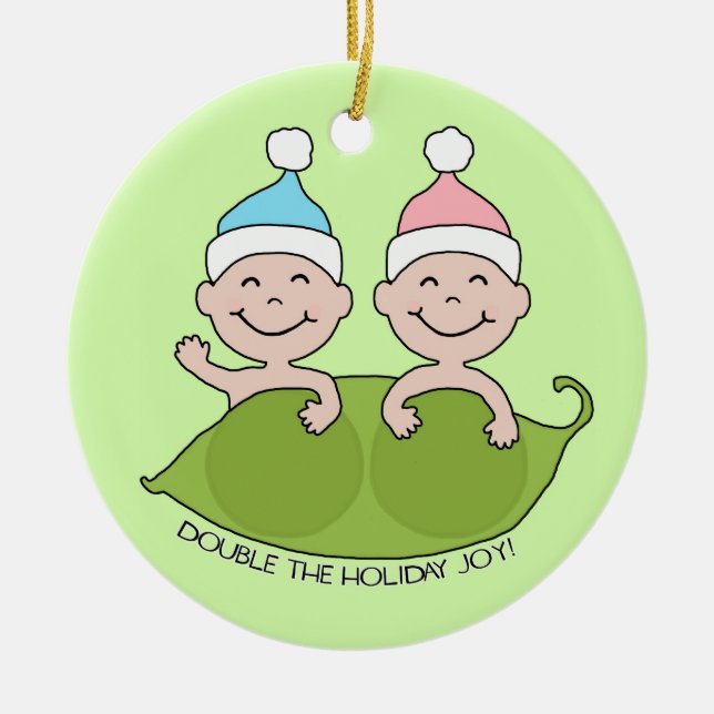 TWINS: Double the Holiday Joy! Ceramic Tree Decoration (Front)