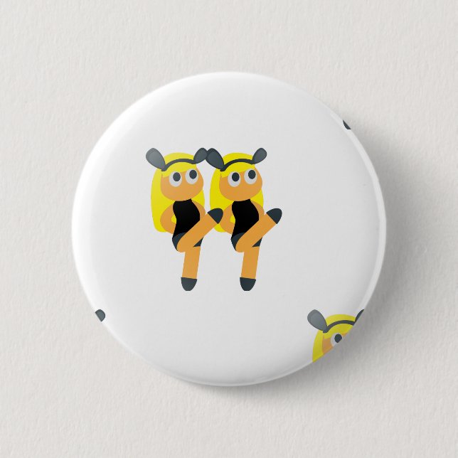 twins emoji 6 cm round badge (Front)