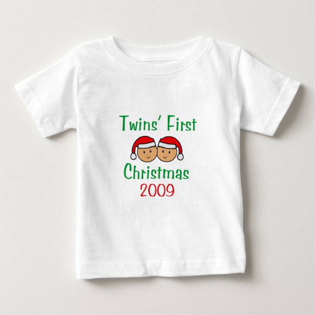 Twins First Christmas Baby T-Shirt (Front)