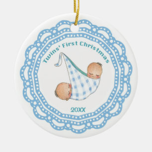 Twins First Christmas Boy Ornament