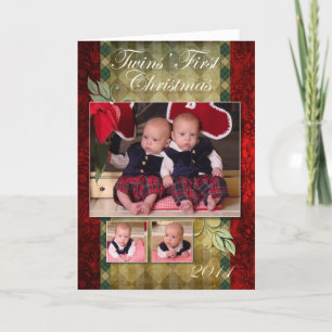 Twins First Christmas Card